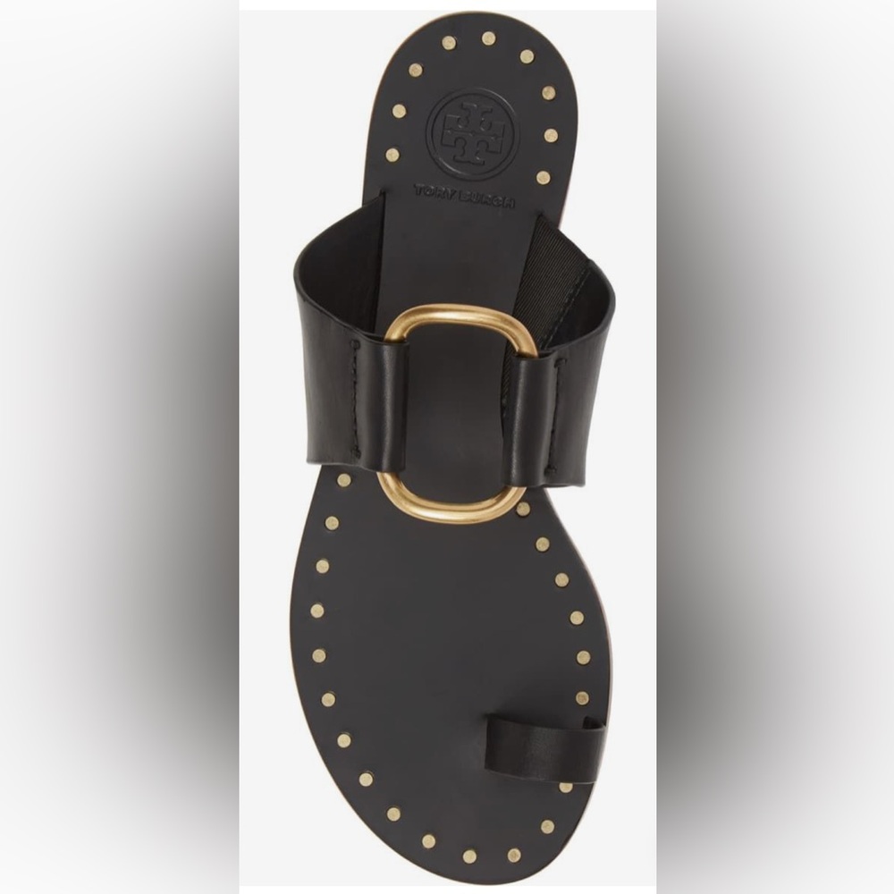 TORY BURCH NWT AUTHENTIC MINIMALIST LUXURY RESORT SUMMER RAVELLO STUDDED SANDAL - Picture 5 of 17